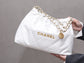 小香家-Chanel 22號手袋 橫版 白金色