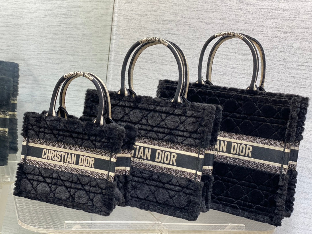 迪D家-Book tote 毛絨黑藍色 大號