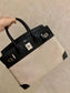 小愛款-Birkin 30 小牛皮拼帆布 黑色