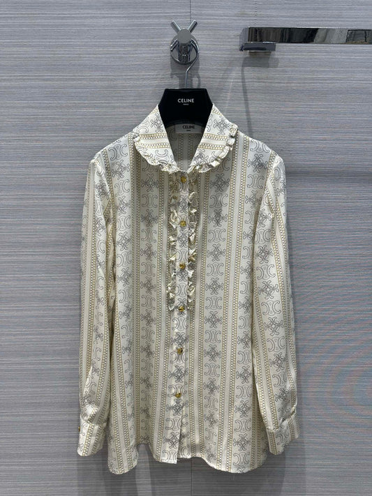 賽C家-2404 24春夏新品法式優雅氣質絲質襯衫