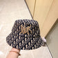 迪D家-2023春夏新款 刺繡漁夫帽 黑白色