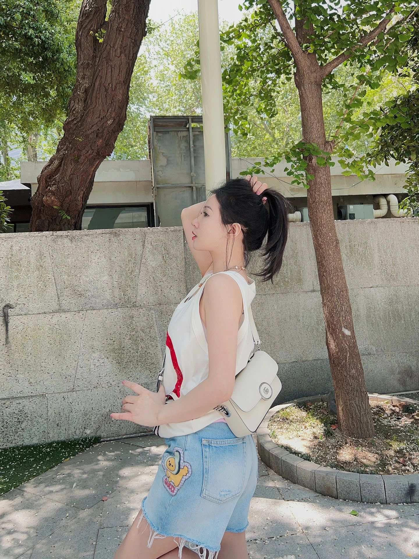 古G家-Petite GG系列 迷你鏈帶包 白色