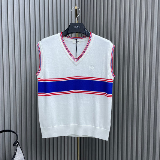 賽C家-2404 24新品上架撞色刺繡針織馬甲