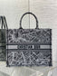 迪D家-Book Tote 2023春夏系列 巴黎地圖刺繡 灰色 大號