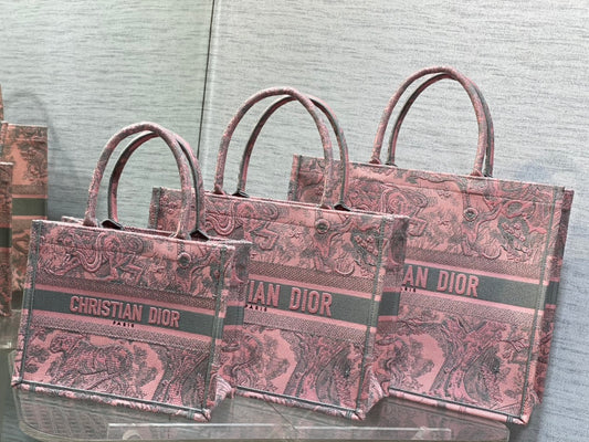迪D家-Book Tote 2023春夏系列 動物園茹伊灰粉 大號