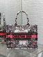 迪D家-2024春夏系列 Book Tote 太陽刺繡 白粉色 中號