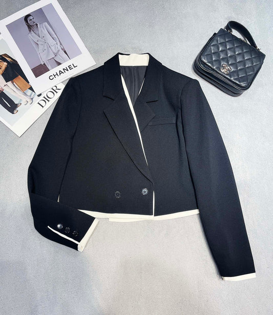 賽C家-2404 拼接假兩件小西服