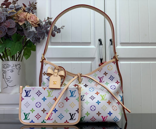 路L家-Carryall 帆布皮革蝴蝶結手袋 白色