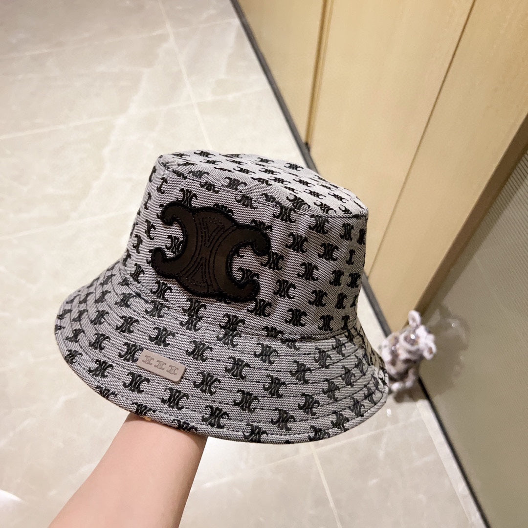 賽C家-2023春夏新款 刺繡漁夫帽 黑色