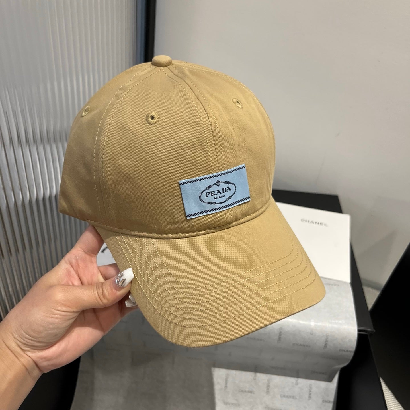 普P家-LOGO標籤棒球帽 薑黃