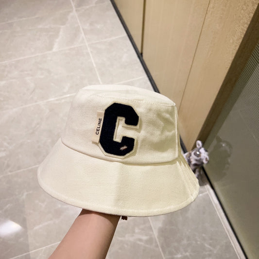 賽C家-2023早秋新款 不規則C字漁夫帽 白色