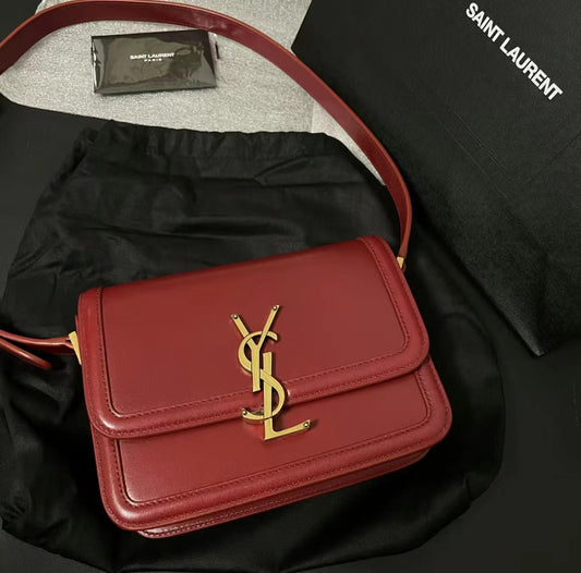 聖Y羅-BOX SAINT LAURENT 豆腐包 小號 酒紅色