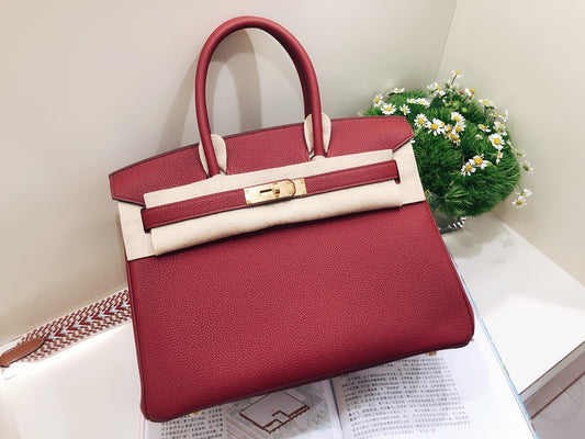小愛款-Birkin 30 Togo 石榴紅 金扣
