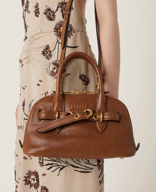 穆M家-Aventure 納帕皮革手挽手袋-橡樹棕-小號