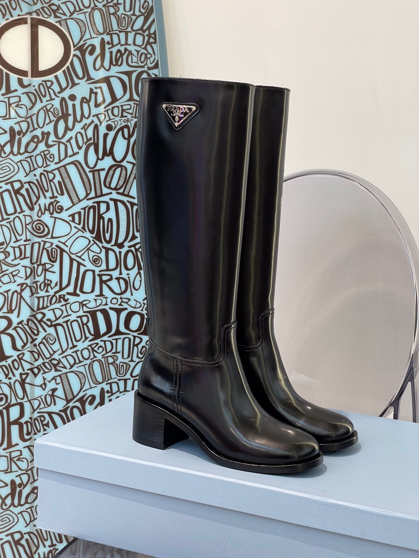 普P家-2023秋冬新款 小牛皮高筒長靴