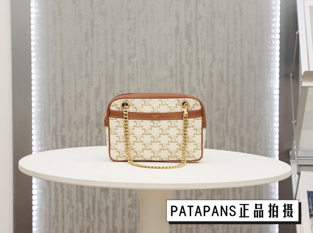 賽C家-Patapans Triomphe 經典白花單肩相機包