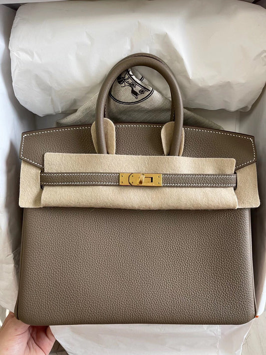 熱銷款 小愛款-Birkin 25 Togo 大象灰 金扣