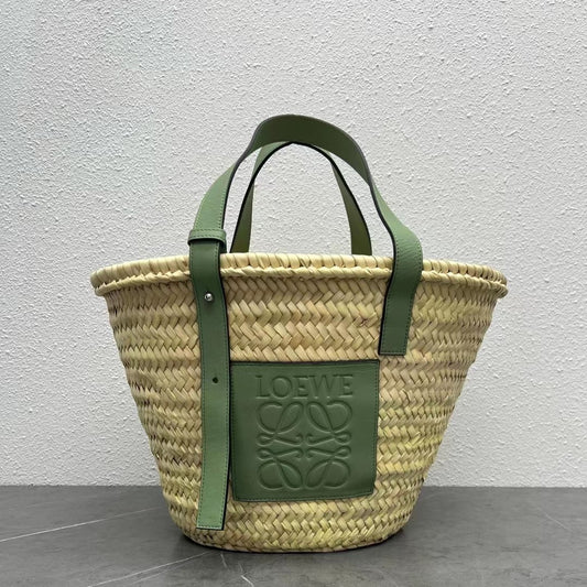 羅L威-草編包 40CM 大號 綠色