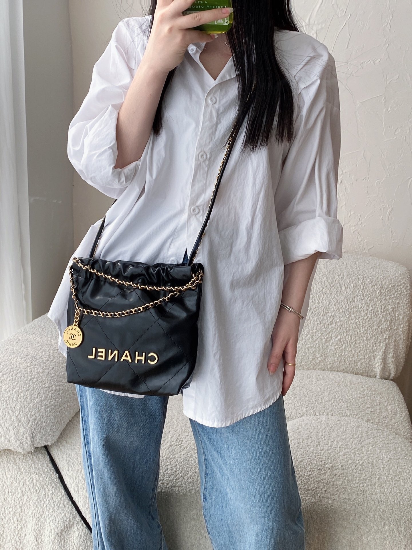 小香家-2023春夏新款 22BAG Mini 黑金色