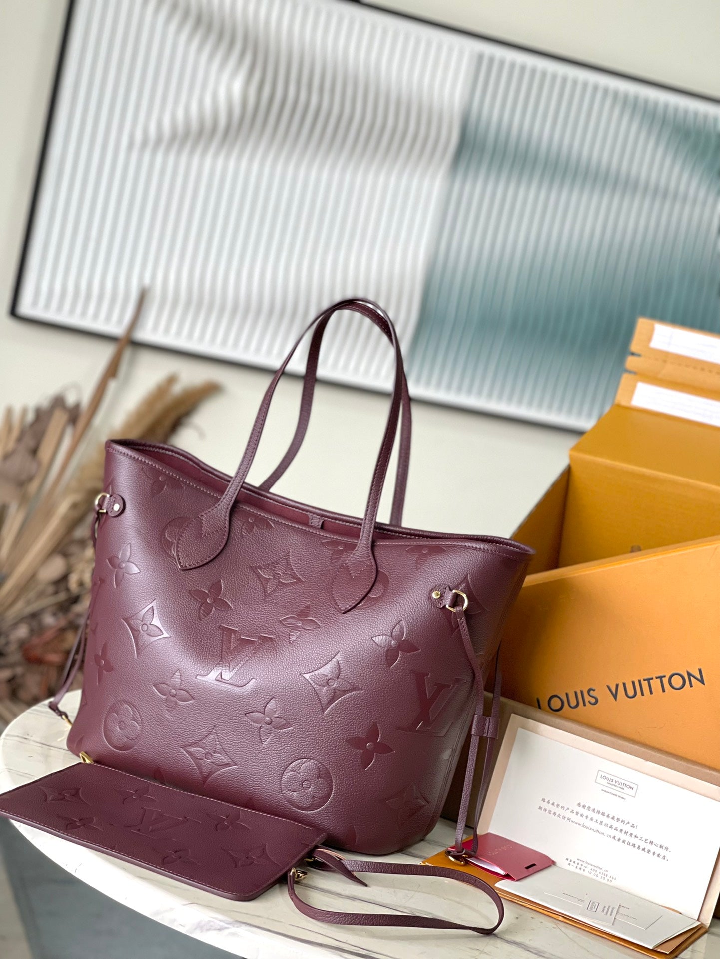 M45686 路L家-Neverfull MM 手提包 酒紅色