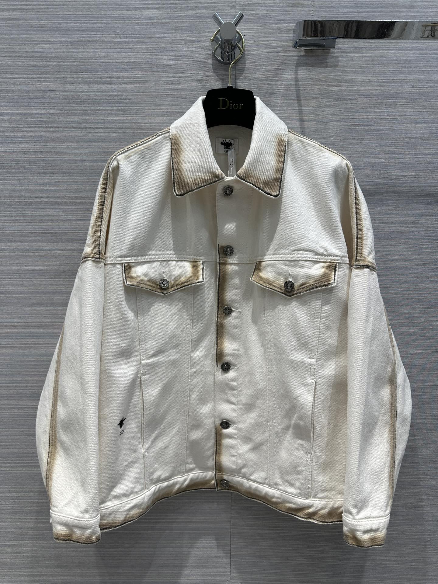 迪D家-2403 24春夏新品燃燒效果紮染漸變洗水工藝牛仔外套