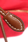 穆Ｍ家-帆布皮革後背包-大號-紅/白蘭地色