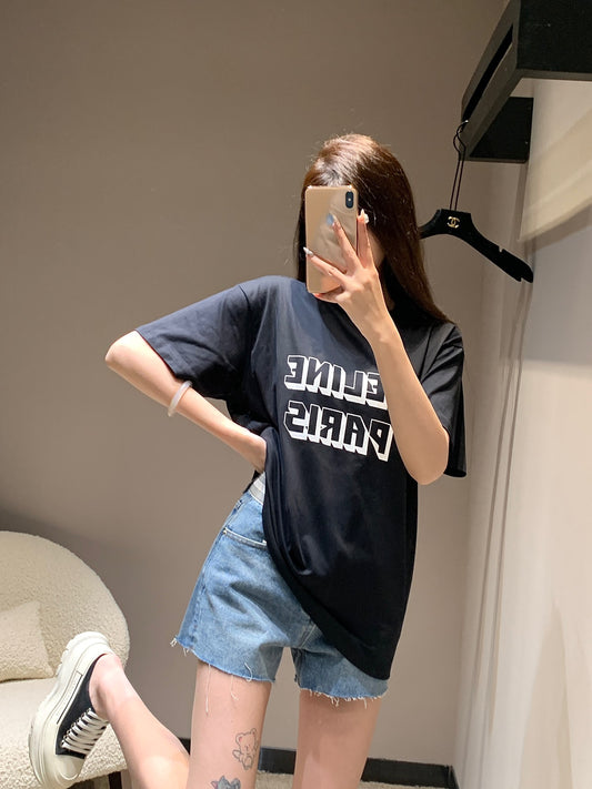 賽C家-2403 裂紋3D效果印花短袖TEE