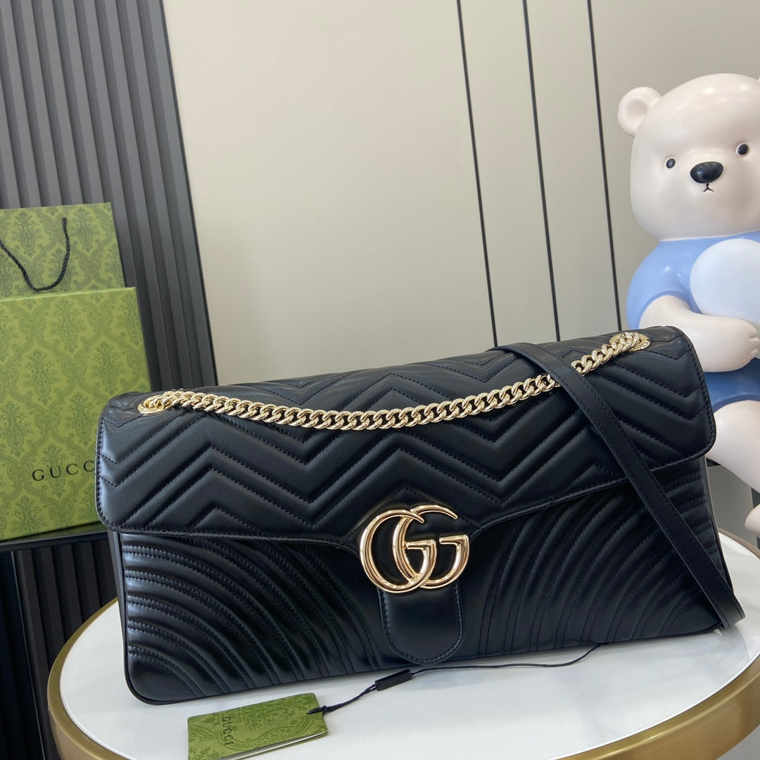 古G家-Marmont系列鍊條包 黑色40cm