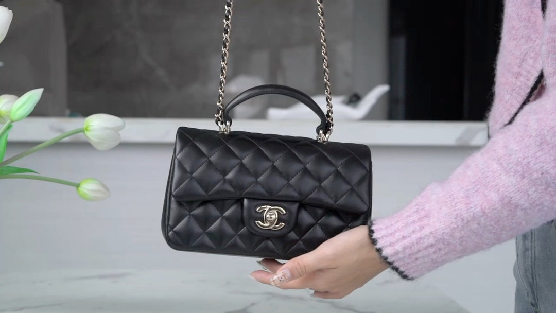 小香家-Chanel Mini CF 手提包/鍊條單肩包 黑色