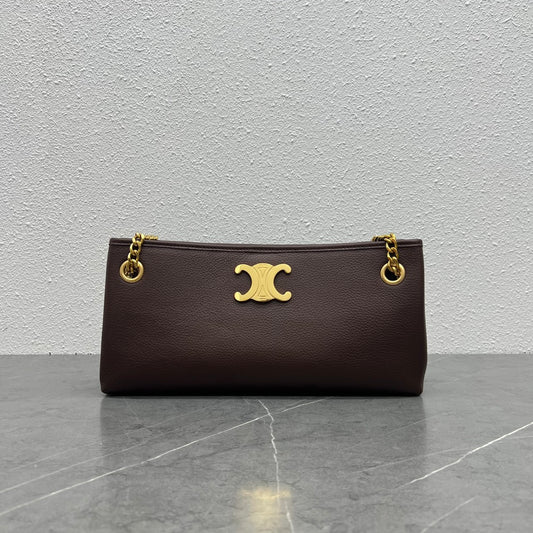 賽c家-新款 newspaper chain bag 雙鍊條腋下包 棕色