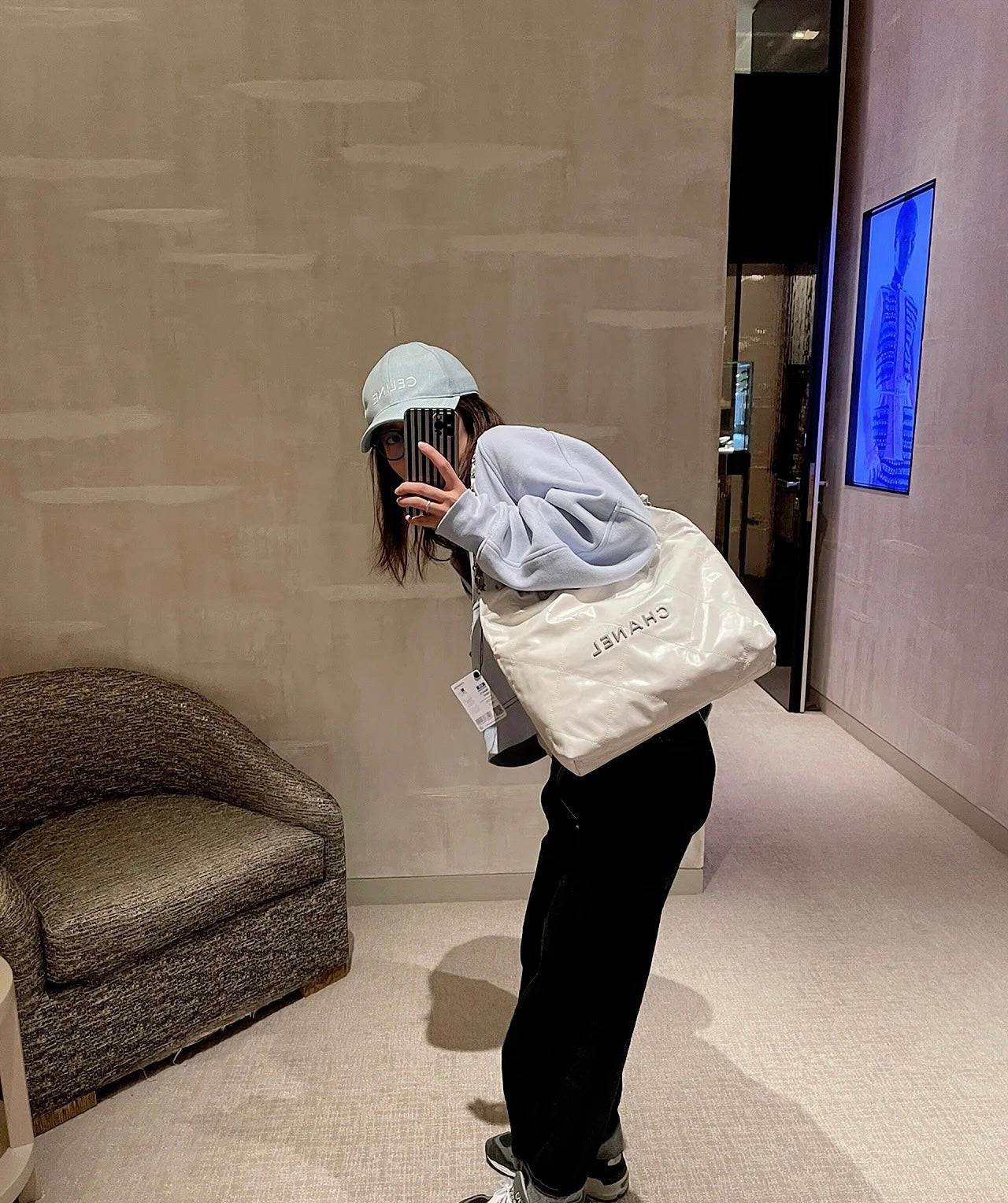 小香家-Chanel 22號手袋 白銀色小號