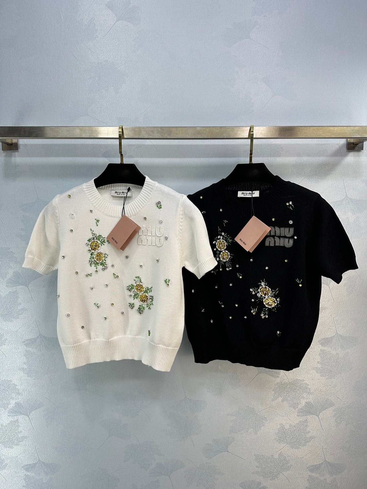 穆Ｍ家-2404 夏季新款重工釘珠針織上衣