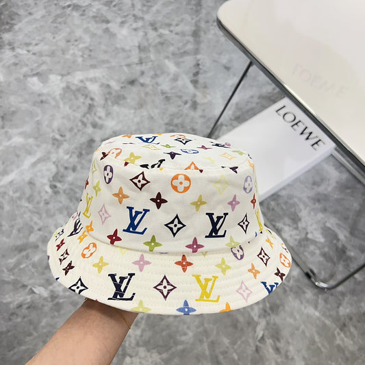 路L家-2024新款老花彩色經典漁夫帽