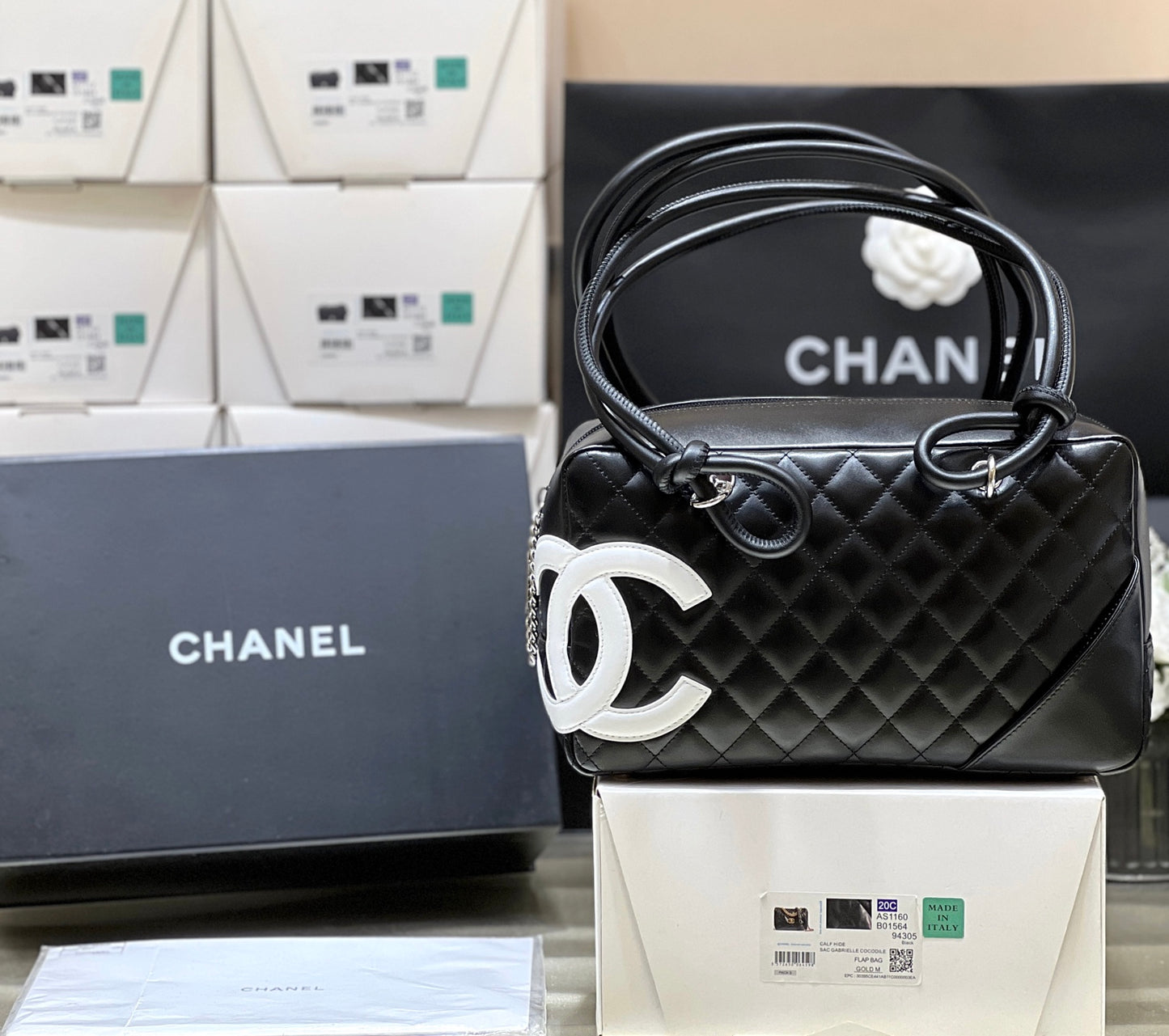 小香家-經典萬年款中古康鵬大號枕頭包(白色LOGO)