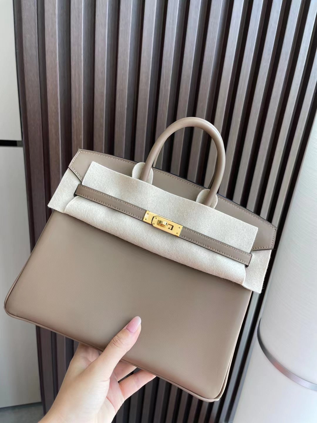 小愛款-Birkin 25 Jonathan 奶茶色 金扣
