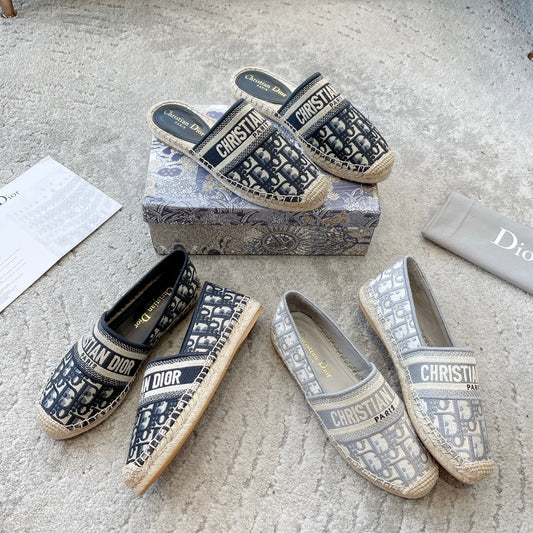 迪D家-經典款 立體刺繡漁夫鞋 灰色