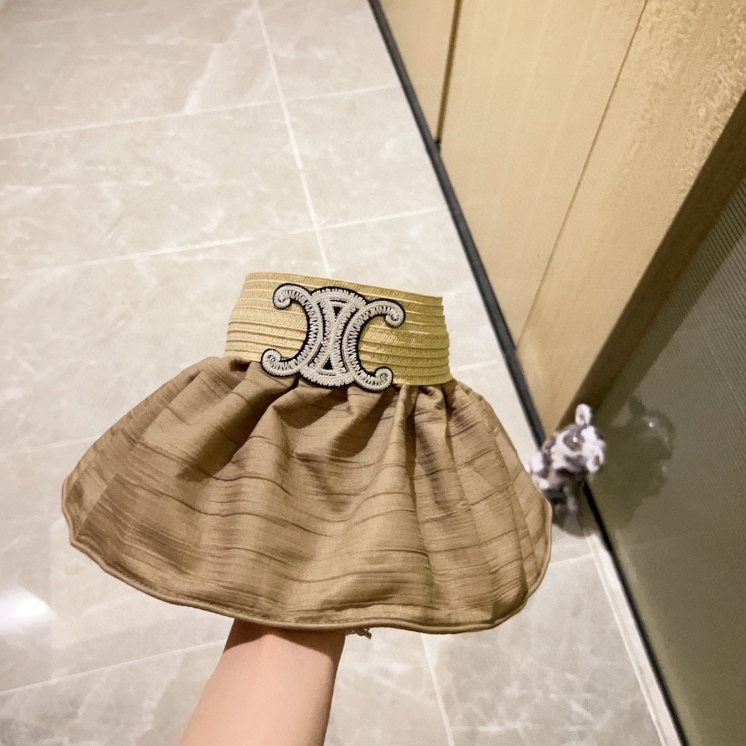 賽C家-2023夏季新款 空頂帽 防曬帽 杏色