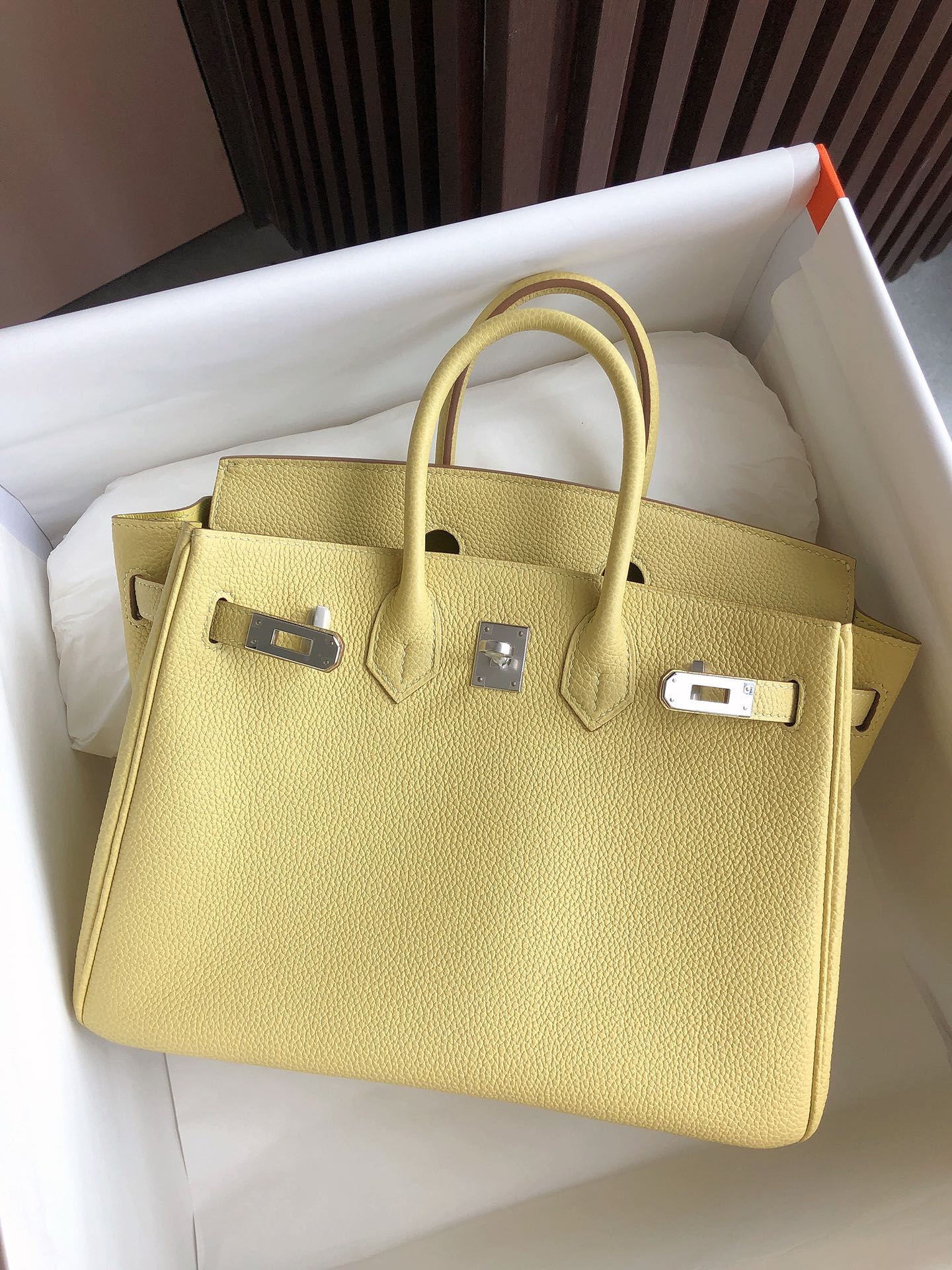 小愛款-Birkin 25 Togo 小雞黃 銀扣