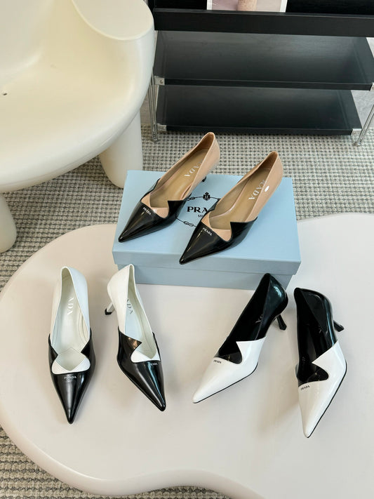 普P家-2024雙色三角標誌 高跟鞋 集合圖