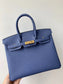 小愛款-Birkin 25 Togo 7E Blue birghton 明藍色 金扣