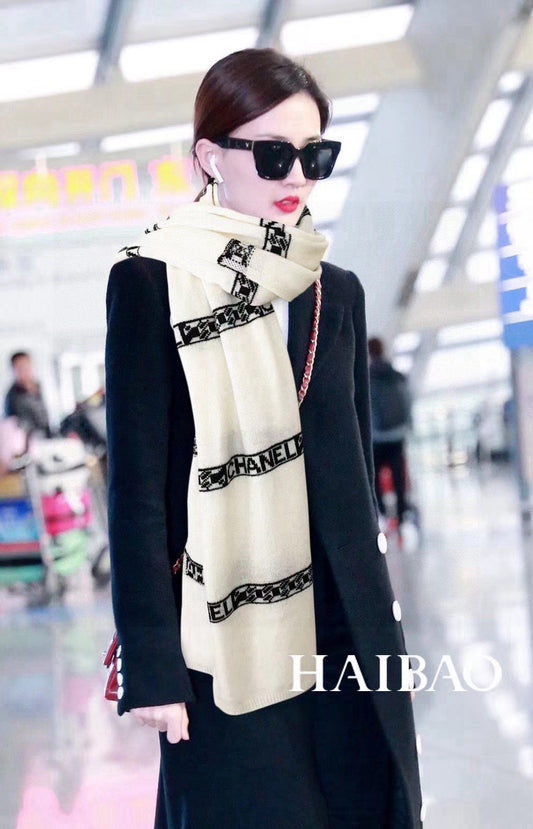 小香家-2024 雙C橫條紋披肩 60*190