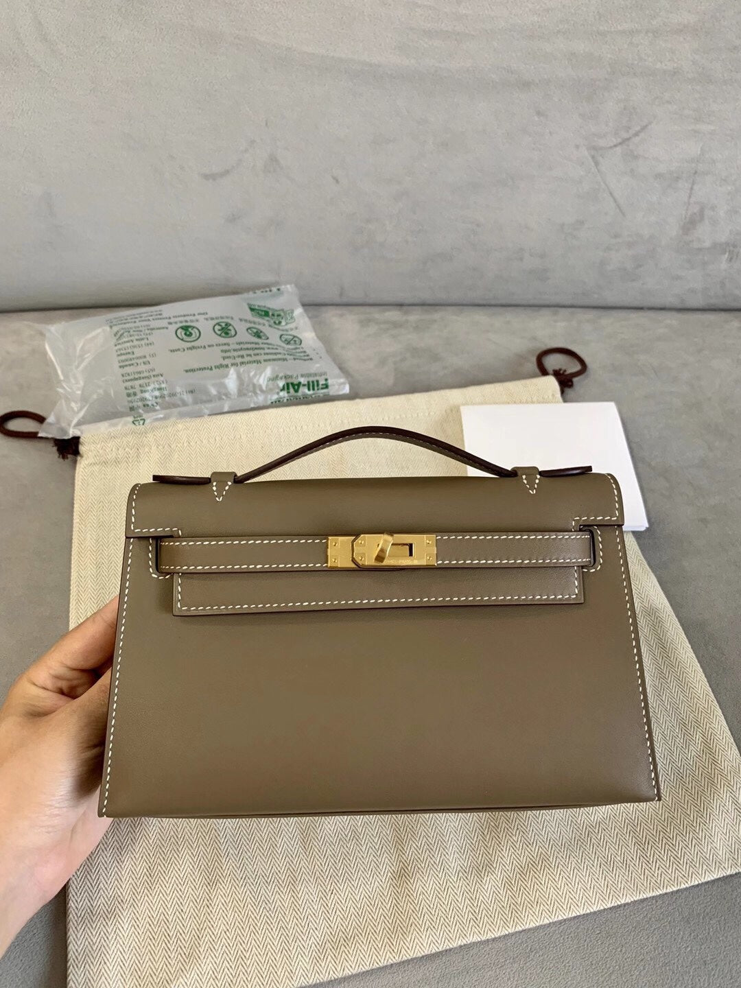 小愛款-Kelly mini 1代 22 swift 大象灰 金扣