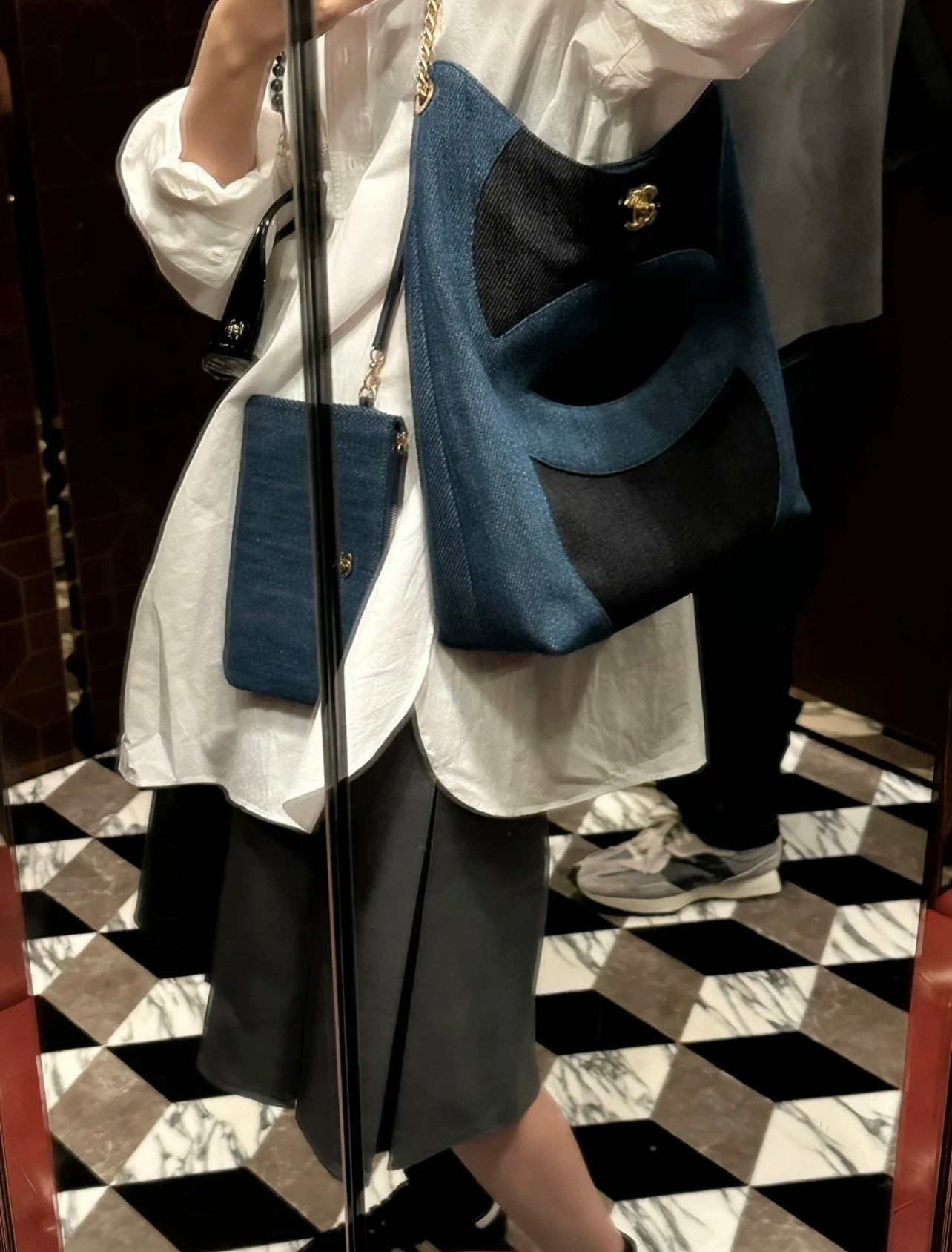 小香家-2023春夏系列 藍底牛仔托特包 Toto 藍邊黑底