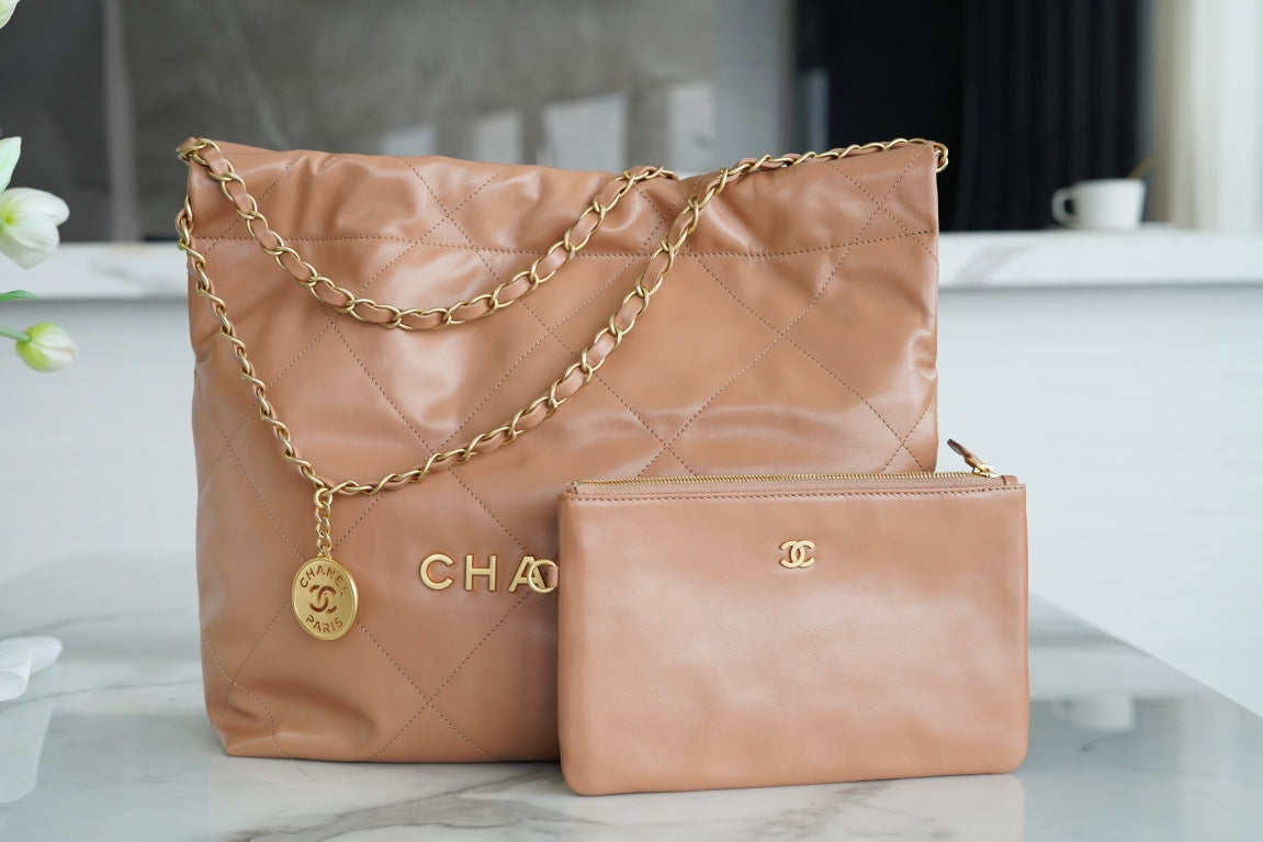小香家-2023春夏新款 22BAG 中號 杏粉色