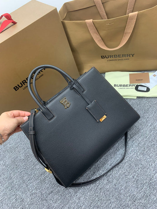 巴B家-Frances 粒紋皮革托特包 黑色 32CM