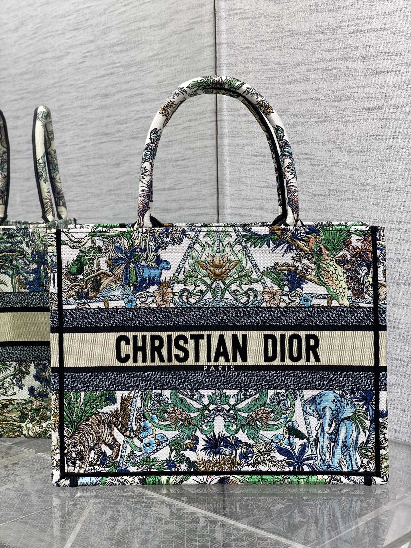 迪D家-Book Tote 2023春夏系列 浪漫花刺繡 中號