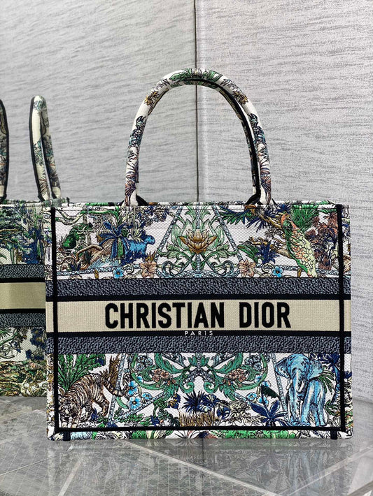迪D家-Book Tote 2023春夏系列 浪漫花刺繡 中號