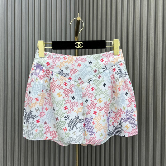 小香家-2403 24新品時髦印花短褲