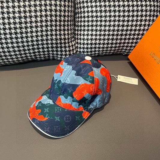 路L家-新款 迷彩鴨舌帽 藍色