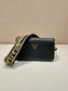 普P家-鹿皮紋牛皮單肩三層包 黑色